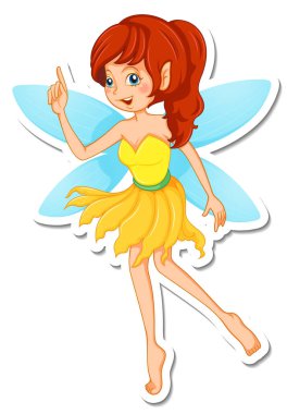 Güzel peri çizgi film karakteri çıkartması.