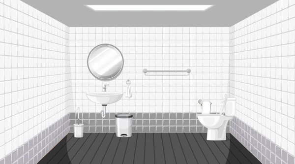 Toilet Interior Design Furniture Illustration — Stock Vector