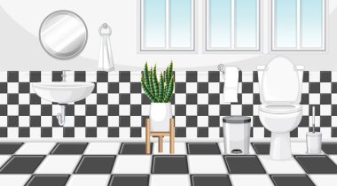 Mobilya resimli banyo iç tasarımı