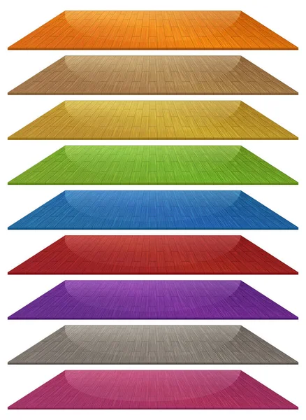 白い背景のイラストに隔離された異なる色の木製の床のタイルのセット — ストックベクタ