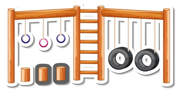 Modelo Etiqueta Com Anéis Imóveis Para Ilustração Isolada Playground —  Vetores de Stock
