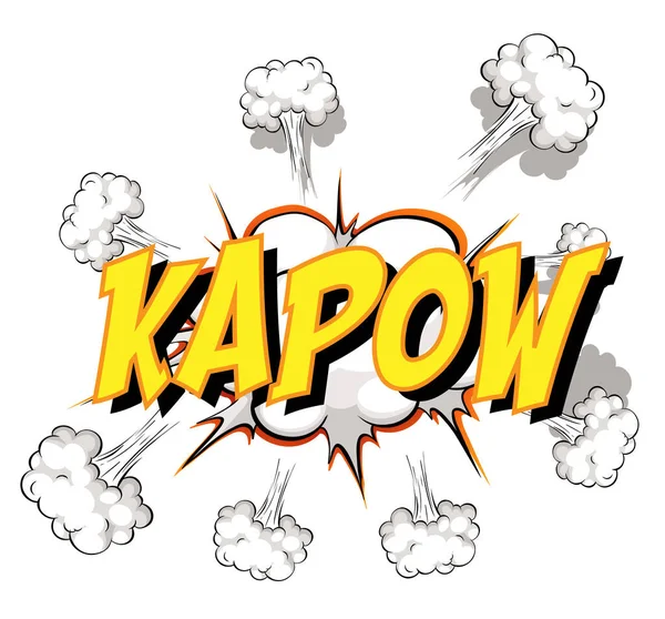 Comic Speech Bubble Kapow Text Illustration — Stock Vector