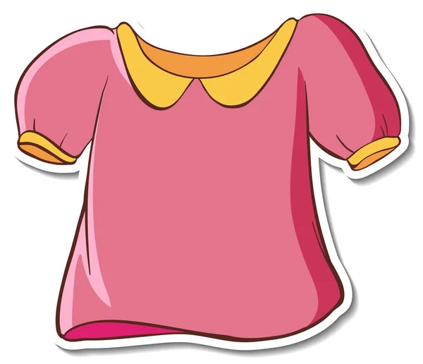 Diseño Etiqueta Engomada Con Ilustración Aislada Camisa Rosa — Archivo Imágenes Vectoriales