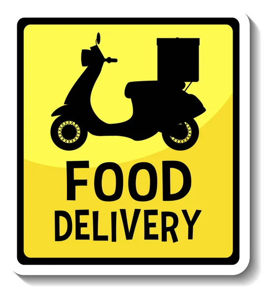 Een Sticker Sjabloon Met Food Delivery Banner Geïsoleerde Illustratie — Stockvector
