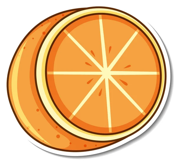 Sticker Design Avec Illustration Isolée Fruits Orange — Image vectorielle