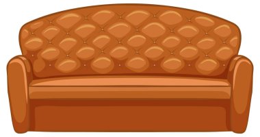 Beyaz arkaplan illüstrasyonunda iç tasarım için kanepe mobilyası