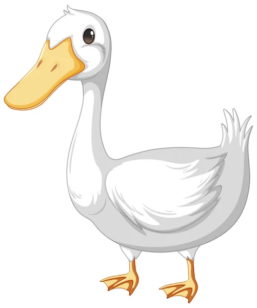 Adult Duck Cartoon Style Isolated White Background Illustration — Stock Vector