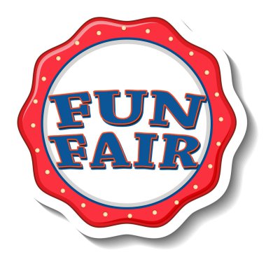 Funfair bayrağı ile izole edilmiş etiket şablonu