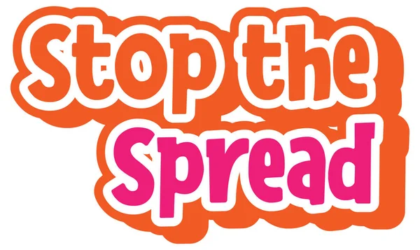 Stop Logo Czcionki Rozprzestrzeniania Się Stylu Kreskówki Izolowane Białym Tle — Wektor stockowy