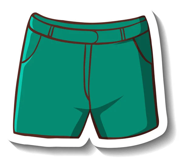 Sticker Template Casual Shorts Isolated Illustration — Stock Vector