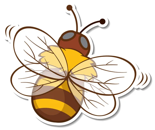 Diseño Etiqueta Engomada Con Abeja Miel Ilustración Aislada — Vector de stock