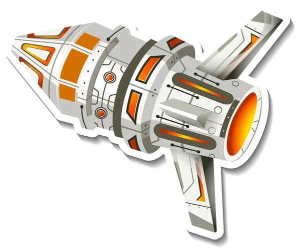 Una Plantilla Pegatina Con Ilustración Aislada Ovni Satélite — Archivo Imágenes Vectoriales