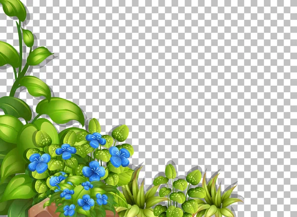 Fiori Tropicali Foglie Sfondo Trasparente Illustrazione — Vettoriale Stock