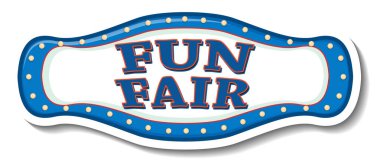 Funfair bayrağı ile izole edilmiş etiket şablonu