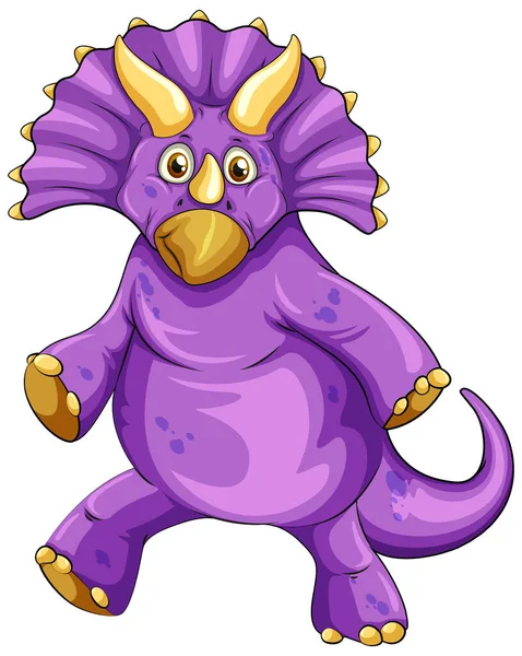 Een Triceratops Dinosaurus Cartoon Karakter Illustratie — Stockvector