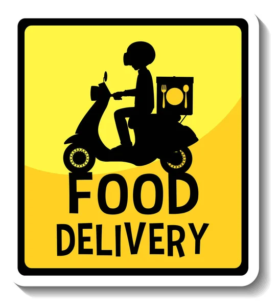 Een Sticker Sjabloon Met Food Delivery Banner Geïsoleerde Illustratie — Stockvector