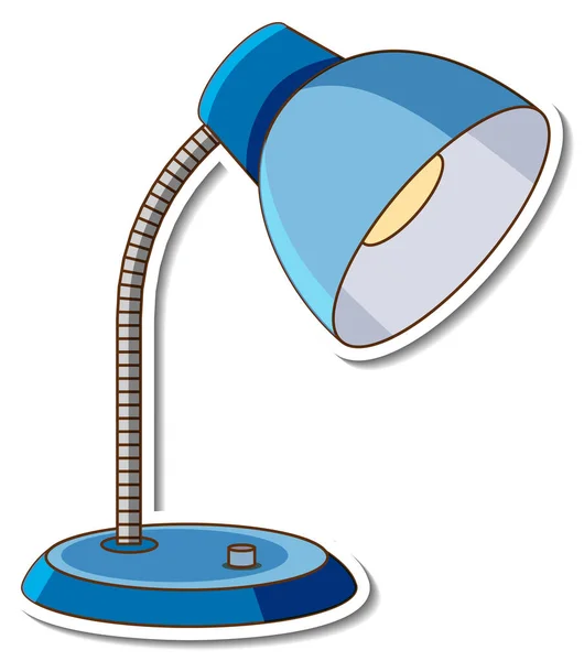 Blue Table Lamp Sticker White Background Illustration — Stock Vector