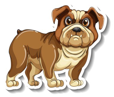 Yapıştırma tasarımı ile izole edilmiş pug dog çizimi