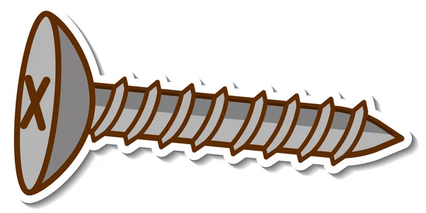 Een Schroefsticker Witte Achtergrond Illustratie — Stockvector