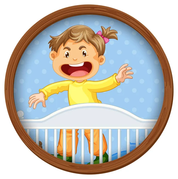 Obrázek Dítěte Ilustraci Postýlky — Stockový vektor