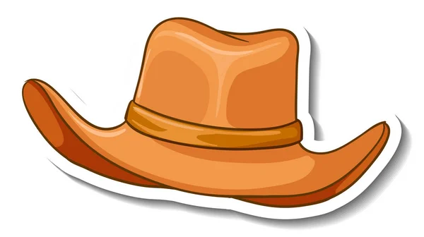 Een Sticker Sjabloon Met Een Cowboy Hoed Geïsoleerde Illustratie — Stockvector