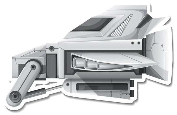 Plantilla Adhesiva Con Ilustración Aislada Avión Combate — Vector de stock