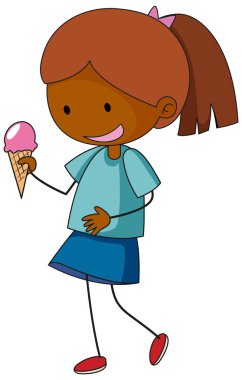 Dondurma külahı taşıyan tatlı çocuk.