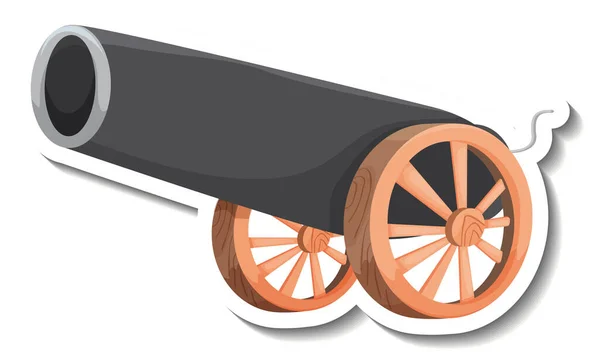 Sticker Template Cannon Gun Isolated Illustration — стоковий вектор