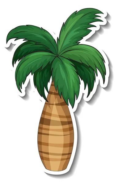 Palm Träd Klistermärke Vit Bakgrund Illustration — Stock vektor