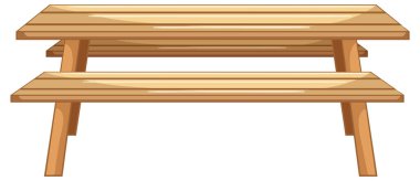 Beyaz arkaplan resimlerinde ahşap piknik masası