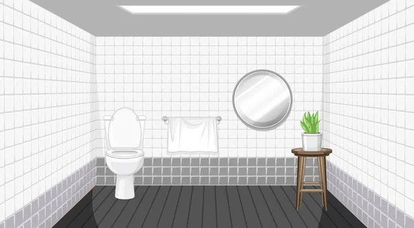 Design Interiores Banheiro Com Ilustração Móveis — Vetor de Stock