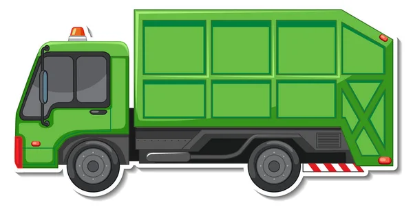 Adesivo Design Con Vista Laterale Dump Truck Isolato Illustrazione — Vettoriale Stock