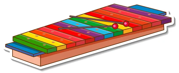 Naklejka Ksylofon Instrument Muzyczny Ilustracja — Wektor stockowy