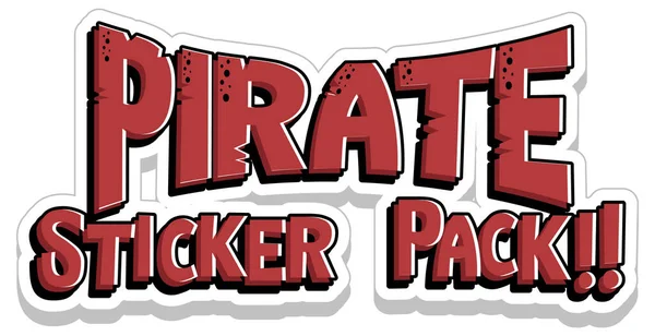 Projektowanie Czcionki Pirate Sticker Pack Word Illustration — Wektor stockowy