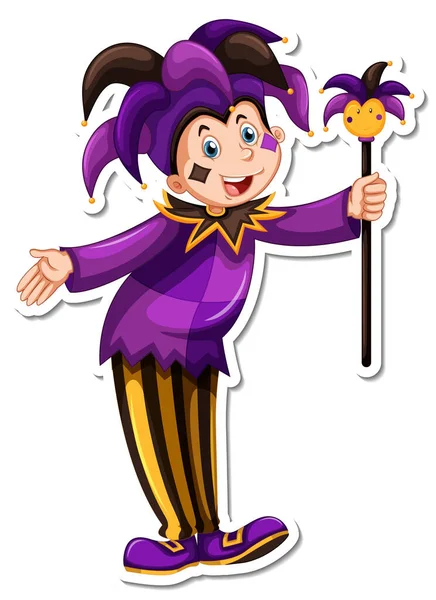 Cartoon Character Clown Sticker Illustration — Stock Vector