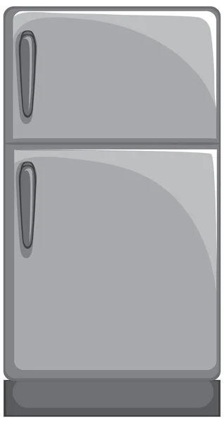 Grey Refrigerator Cartoon Style Isolated Illustration — Stock Vector