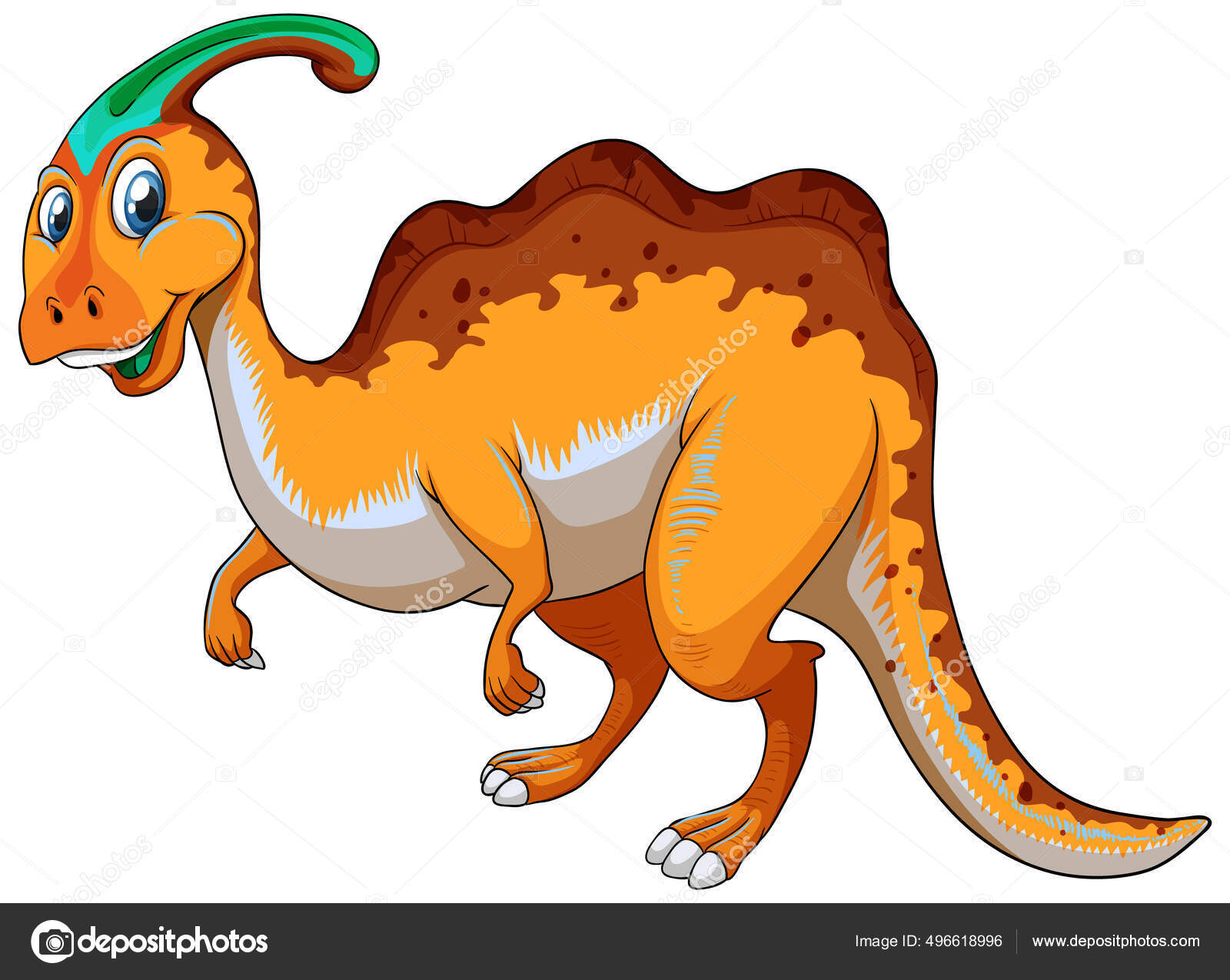 Ilustração em vetor de dinossauro de desenho animado bonito personagem  animal antigo