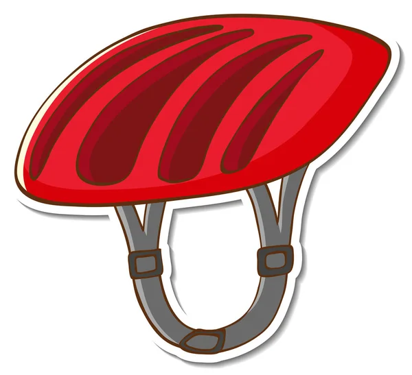 Etiqueta Engomada Casco Bicicleta Sobre Fondo Blanco Ilustración — Vector de stock