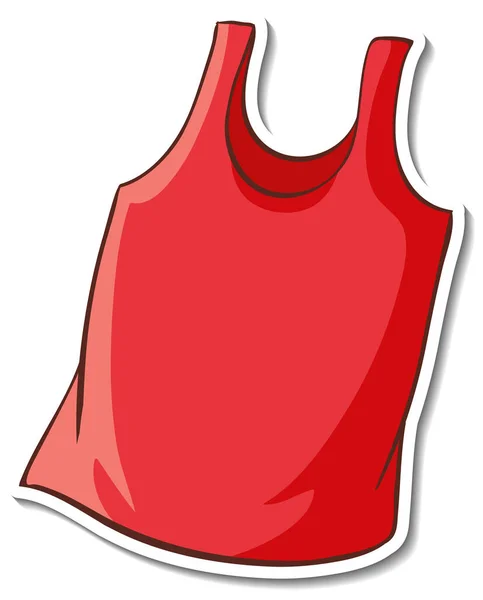 Sticker Ontwerp Met Rode Tank Top Geïsoleerde Illustratie — Stockvector