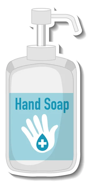 Sticker Template Hand Soap Sanitizer Isolated Illustration — Stock Vector