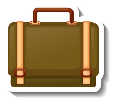 Uniseks çantalı bir etiket şablonu izole edilmiş.