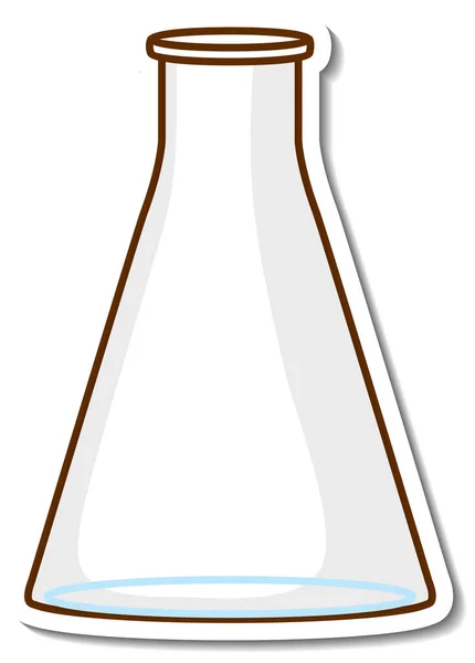 白色背景图上的粘贴实验室玻璃器皿 — 图库矢量图片