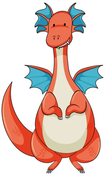 Simple Personnage Dessin Animé Dragon Illustration Isolée — Image vectorielle
