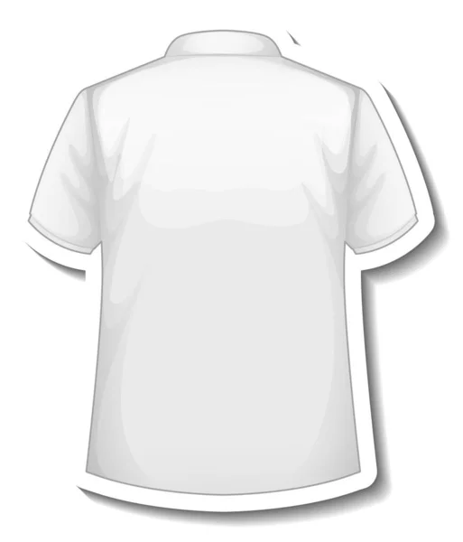 Modelo Adesivo Com Parte Trás Camisa Pólo Branco Ilustração Isolada Gráficos De Vetores