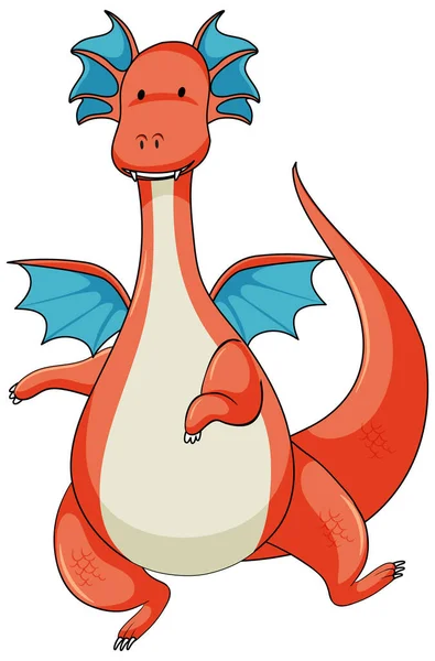 Simple Cartoon Character Dragon Isolated Illustration — Stock Vector