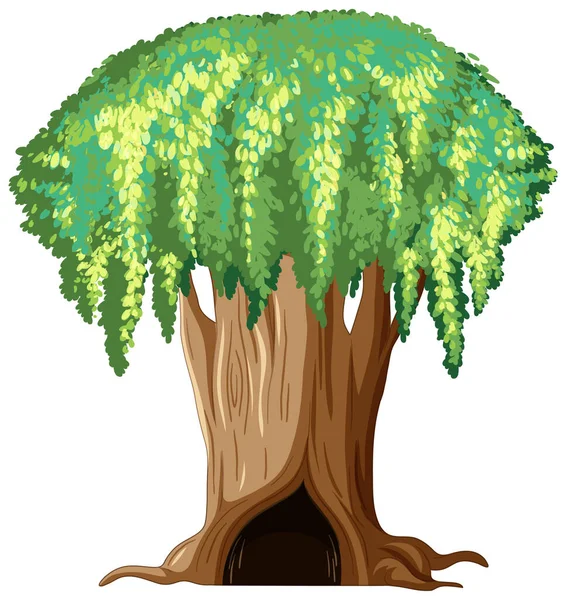 Fantasy Huge Tree White Background Illustration — Stock Vector