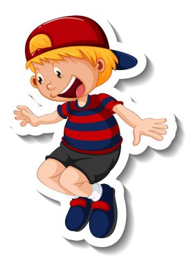 Çıkartma şablonu atlama pozisyonunda bir çocukla izole edilmiş.