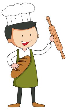 Karalama stili karikatür karakteri Baker man karikatürü