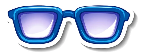 Een Sticker Sjabloon Met Blauwe Bril Illustratie — Stockvector