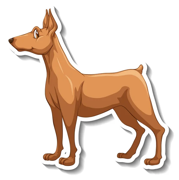 Sticker Design Miniature Pinscher Dog Isolated Illustration — Stock Vector